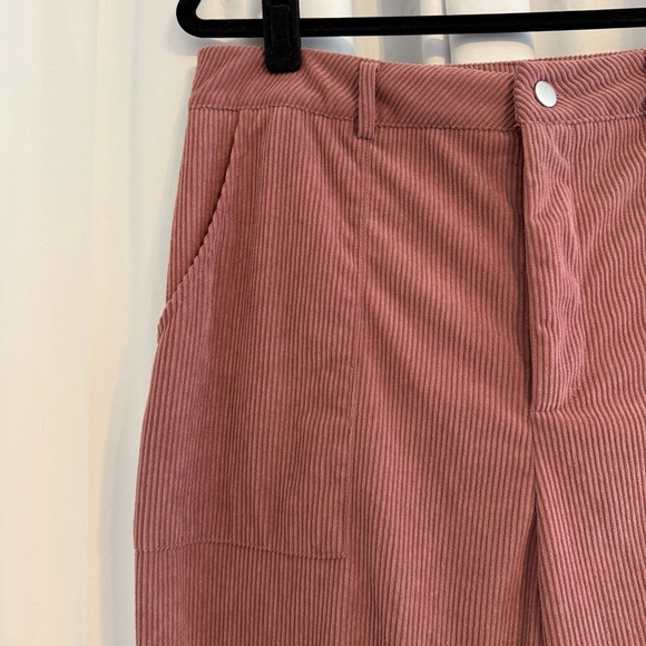 Cider Mauve Corduroy Wide Leg High Rise Pants Retro 70s Style Size Large - Picture 4 of 7